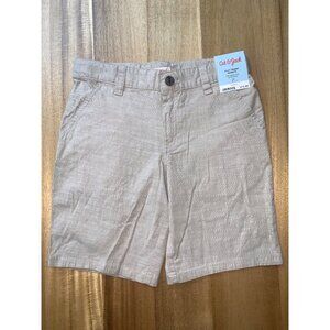 Cat & Jack Boys Flat-Front Stretch Shorts Pockets Adjustable Waist Beige